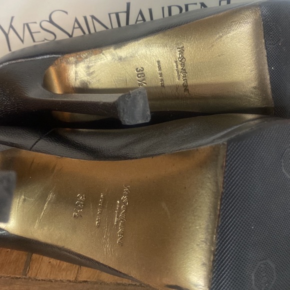 Yves Saint Laurent YSL leather Vernigolf Tribtoo 105 platform high heels, 38.5 - Picture 10 of 11